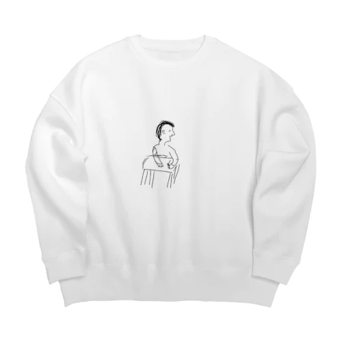 横向きくん Big Crew Neck Sweatshirt