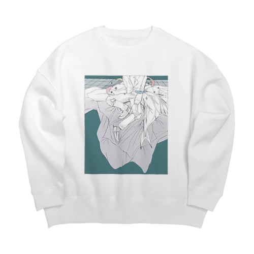 くつろぐさかな Big Crew Neck Sweatshirt