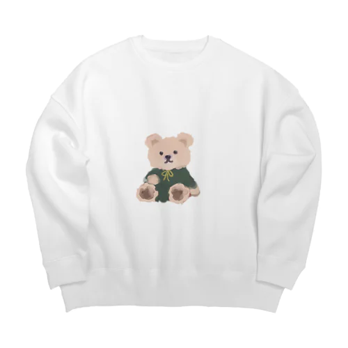 ほんのり偉そうなクマさん Big Crew Neck Sweatshirt