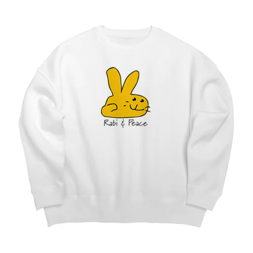 ピースのうさぎ Big Crew Neck Sweatshirt