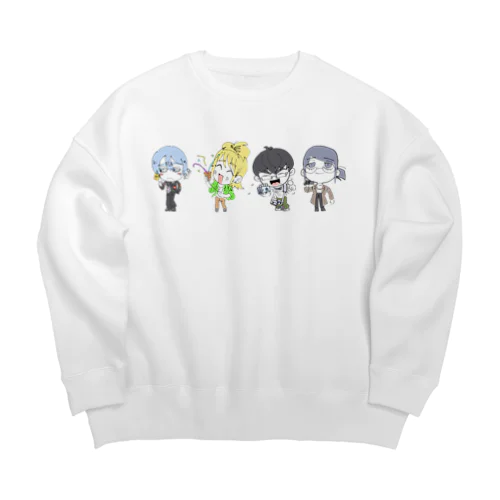 陰キャラブコメ　SDキャラ集合絵 Big Crew Neck Sweatshirt