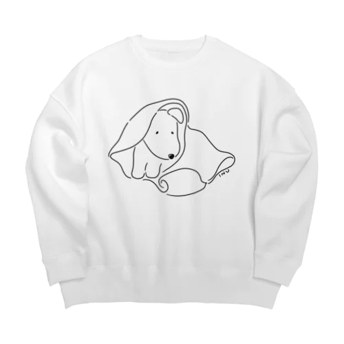 毛布にくるまる犬 Big Crew Neck Sweatshirt