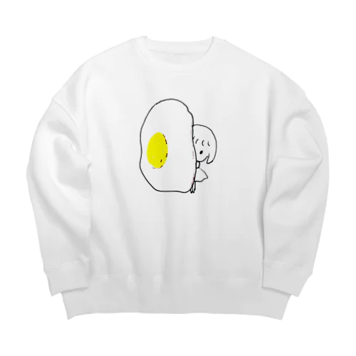 恥ずかしがり屋の黄身ちゃん Big Crew Neck Sweatshirt