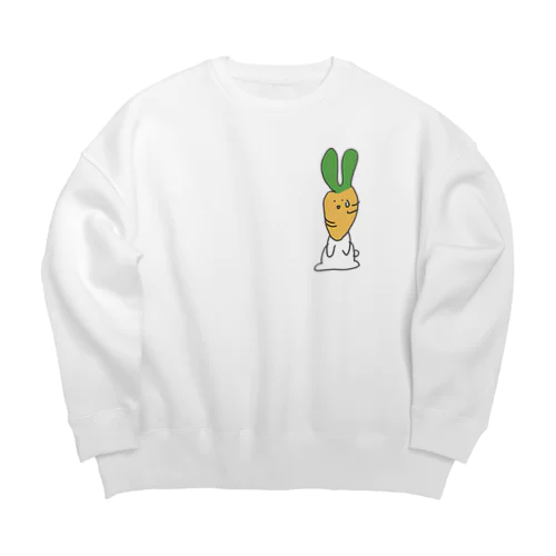 ニンジンが好きすぎて頭がニンジンになったうさぎ Big Crew Neck Sweatshirt