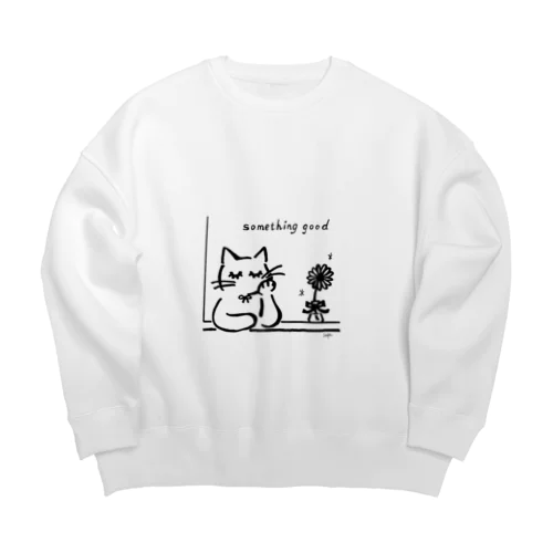 まつげを増量した猫 Big Crew Neck Sweatshirt