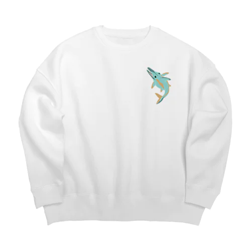 イクチオサウルス(水色) Big Crew Neck Sweatshirt