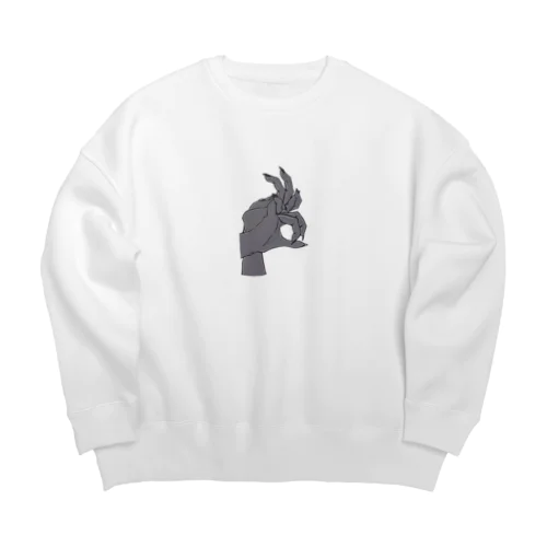 かげ絵　うさぎ Big Crew Neck Sweatshirt