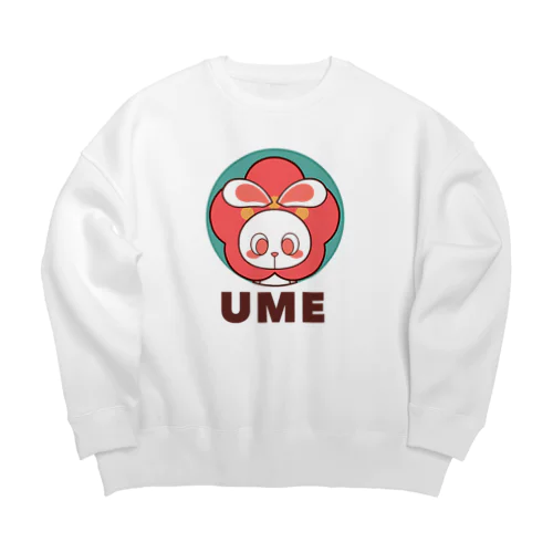 ぽっぷらうさぎ(UME・緑) Big Crew Neck Sweatshirt