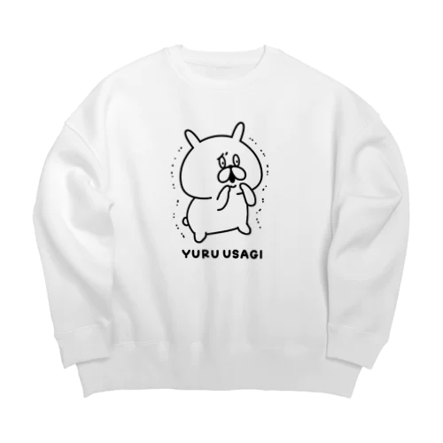 ゆるうさぎ　震える Big Crew Neck Sweatshirt