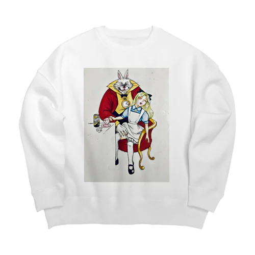 悪いうさぎと酩酊アリス Big Crew Neck Sweatshirt