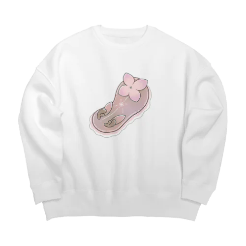 ツノアリウサギアジサイモドキウミウシ 桃色ver. Big Crew Neck Sweatshirt