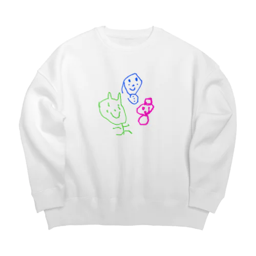 子供画伯【冬】 Big Crew Neck Sweatshirt