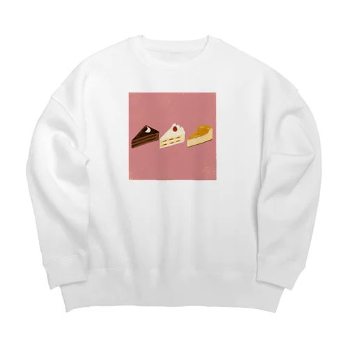 ケーキみっつ Big Crew Neck Sweatshirt