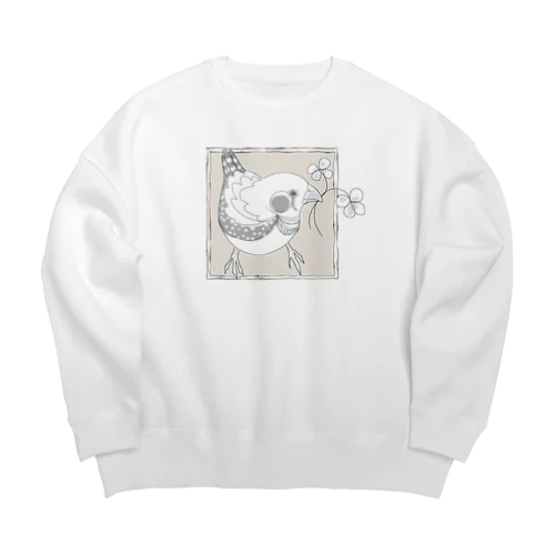 しあわせキンカチョウ Big Crew Neck Sweatshirt