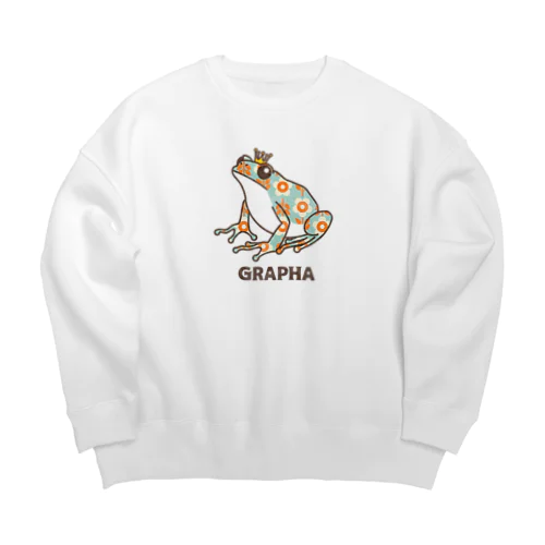 グラフロ/レトロ花/カエル Big Crew Neck Sweatshirt