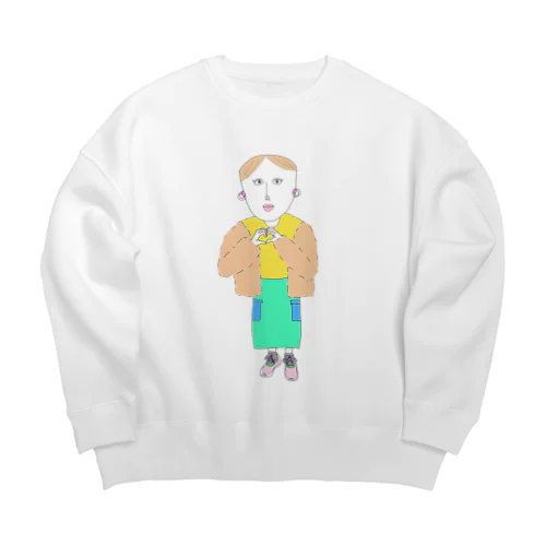 個性派お洒落さん　キーコ Big Crew Neck Sweatshirt