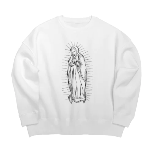 聖母マリア　デザイン　前面タイプ　線画デザイン Big Crew Neck Sweatshirt