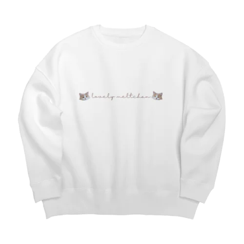 お昼寝ネコちゃん　lovely meltchan Big Crew Neck Sweatshirt