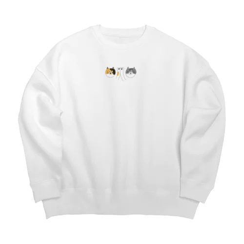 ハイタッチにゃんず Big Crew Neck Sweatshirt