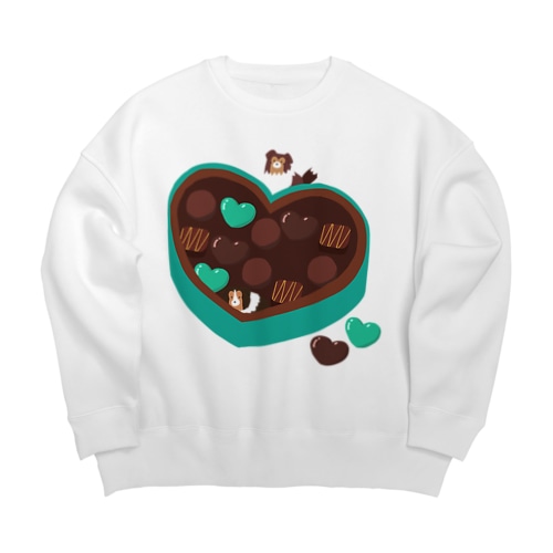 シェルティ×チョコ(ミントカラー) Big Crew Neck Sweatshirt