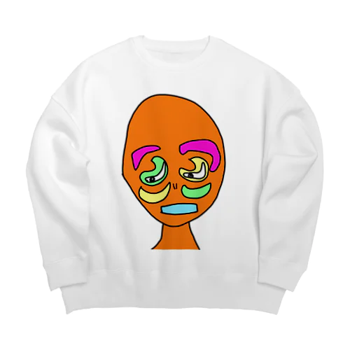 らくがき王国　背景：白 Big Crew Neck Sweatshirt