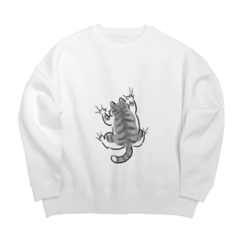 yojiyoji鯖トラ白 Big Crew Neck Sweatshirt