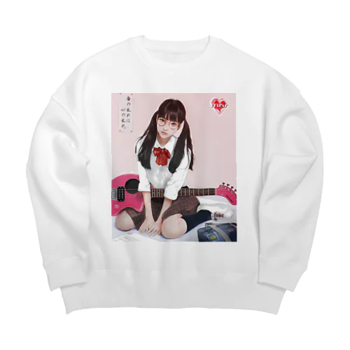 ギター少女 Big Crew Neck Sweatshirt