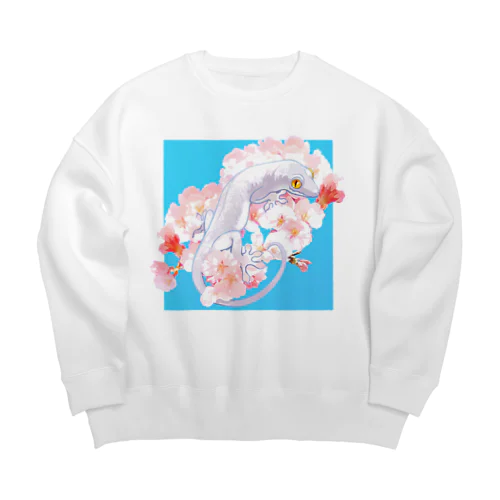 春待ち桜とニホンヤモリ Big Crew Neck Sweatshirt