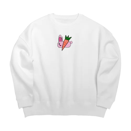 きゃろっとうさぎ。 Big Crew Neck Sweatshirt