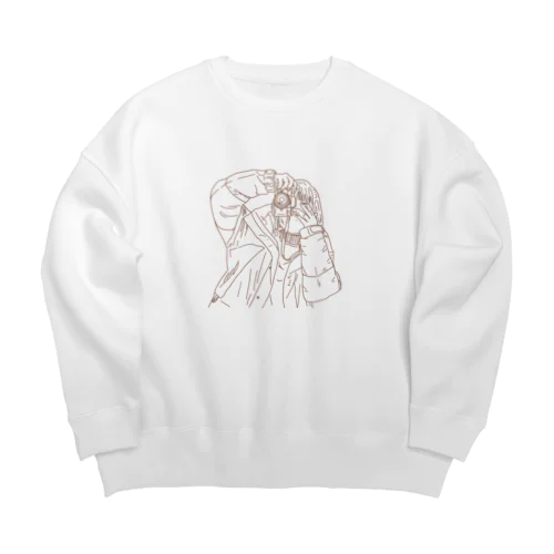 カメラ女子はすすむ Big Crew Neck Sweatshirt