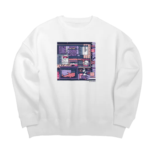 Girl_telework Big Crew Neck Sweatshirt