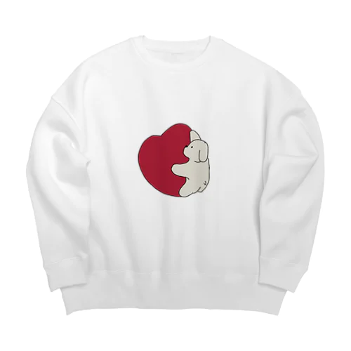 A loving puppy Big Crew Neck Sweatshirt