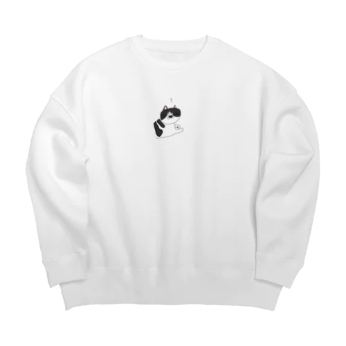 ハテナ猫ちゃん Big Crew Neck Sweatshirt