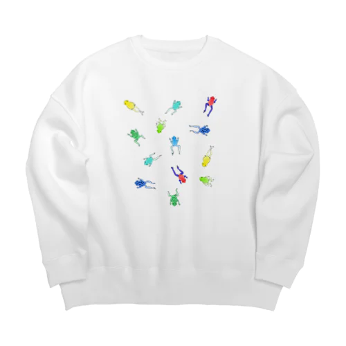 いろんなカエル Big Crew Neck Sweatshirt