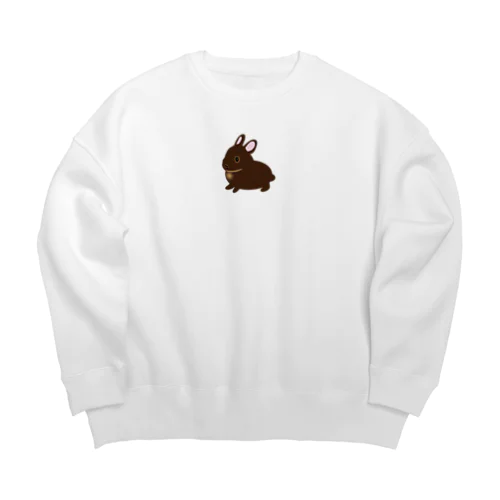 うさぎ　チョコレートオター Big Crew Neck Sweatshirt