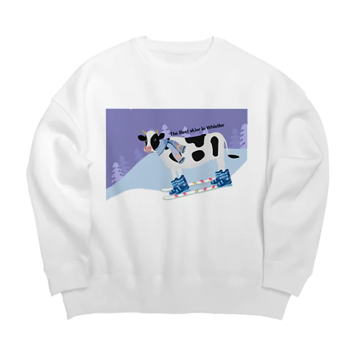 The cow skier Big Crew Neck Sweatshirt