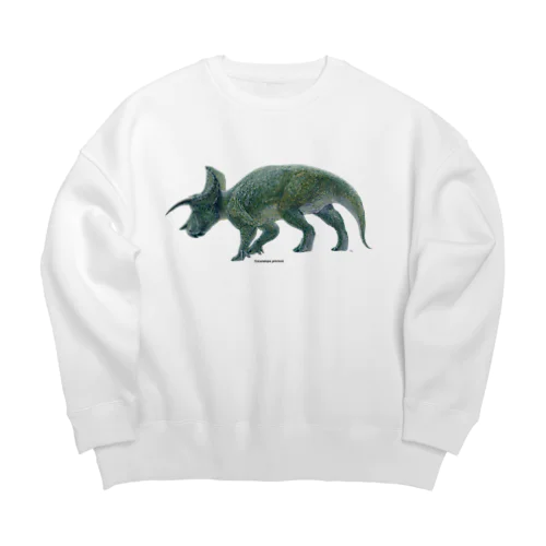 Triceratops prorsus(トリケラトプス ・プロルスス)着彩画 Big Crew Neck Sweatshirt