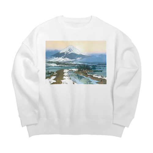 日本画：Fuziyama 吉田博_冨士拾景 河口湖 Big Crew Neck Sweatshirt