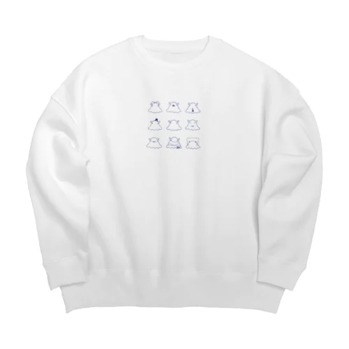 メンダコ8変化 (紺) Big Crew Neck Sweatshirt