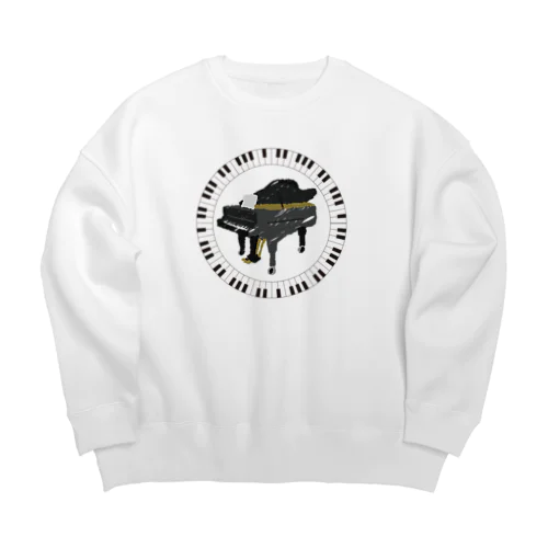 かわいいピアノマーク Big Crew Neck Sweatshirt