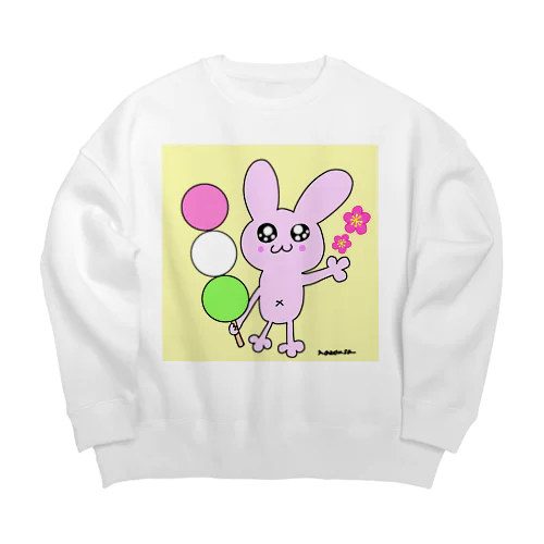 お花見うさぎ🐾 Big Crew Neck Sweatshirt