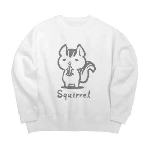 ぼんやりリスさん(ver.リサイズ＆灰色の線) Big Crew Neck Sweatshirt