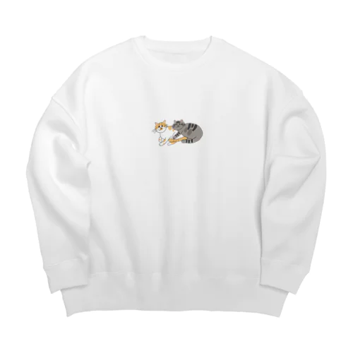 むぎゅっとにゃんず。 Big Crew Neck Sweatshirt