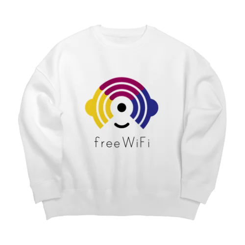 Free WiFi ロゴ グッズ（薄地） Big Crew Neck Sweatshirt