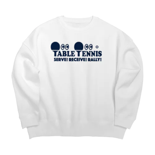 卓球・テーブルテニス・目玉・ピンポン・チームTシャツ・ダブルス・クラブTシャツ・かわいい・シンプル・かっこいい・アイテム・グッズ・デザイン・スポーツ・table tennis・ping pong Big Crew Neck Sweatshirt
