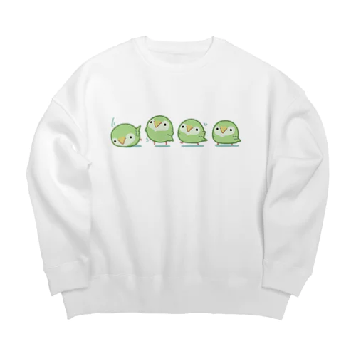 空も飛べるはずと頑張るカカポ Big Crew Neck Sweatshirt