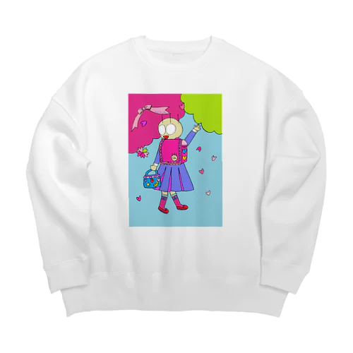 くんくんランドセル🎒 Big Crew Neck Sweatshirt