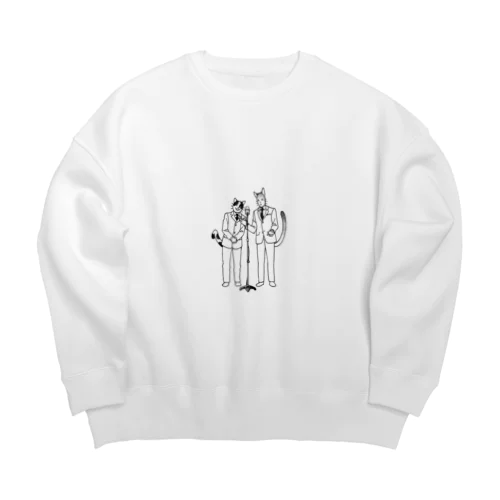 猫漫才 Big Crew Neck Sweatshirt