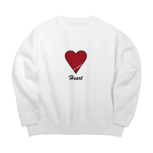 シンプル　ハート　（レッド）　TYPE１ Big Crew Neck Sweatshirt