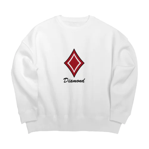 シンプル　ダイヤ　（レッド）　TYPE１ Big Crew Neck Sweatshirt